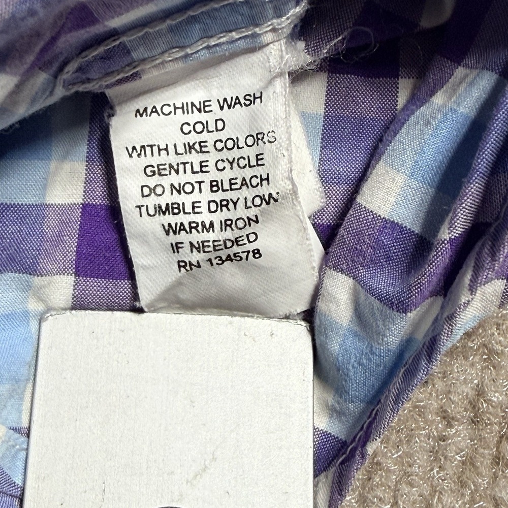 Vineyard Vines Murray Shirt Mens XXL Purple Blue Gingham Check Button Down - Picture 11 of 12
